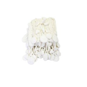 Renees NYC Womens Crochet Knit Fringe Skinny Scarf White